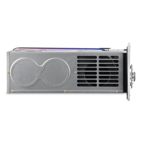 Silver Dometic DFMDH30111 Medium RV Furnace with Vent Grille - Side Profile View | United RV Parts