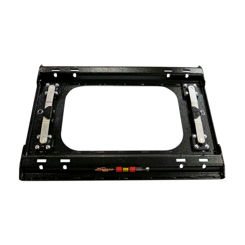 Black Steel Demco 6175 Fifth Wheel Prep Bracket - Top-Down View showing 25K Rating Label | United RV Parts