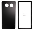 Black Metal Suburban SF Series RV Furnace Access Door - Front and Back View | United RV Parts
