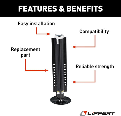 Lippert Hydraulic Landing Gear Features - Installation Benefits Chart | United RV Parts