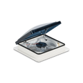 White Dometic Fantastic Vent 7350 RV Fan - Angled View Open | United RV Parts