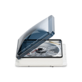 White Dometic Fantastic Vent 7350 RV Fan - Side Angle Open View | United RV Parts