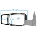 K-Source 80710 Ram Tow Mirror Dimensions 19.5 x 5.25 x 3.5 Inch - Size Chart | United RV Parts