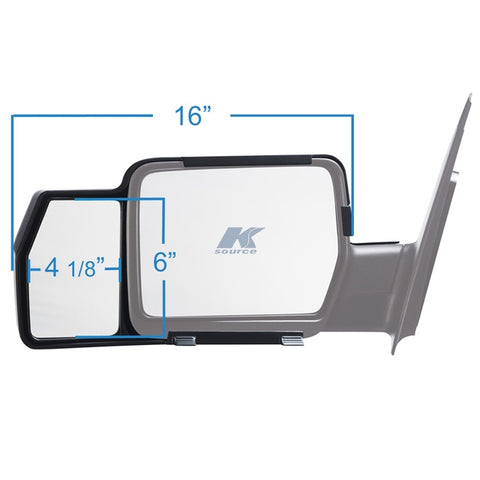 K-Source | Espejo retrovisor exterior para remolque | Snap-On | 81800 | Ford | Lincoln