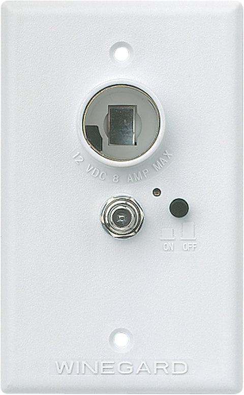 White Winegard RV-7042 Power Supply Wall Plate - Front View | United RV Parts