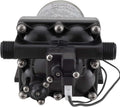Black SHURflo Revolution Water Pump - Bottom View with Fittings | United RV Parts