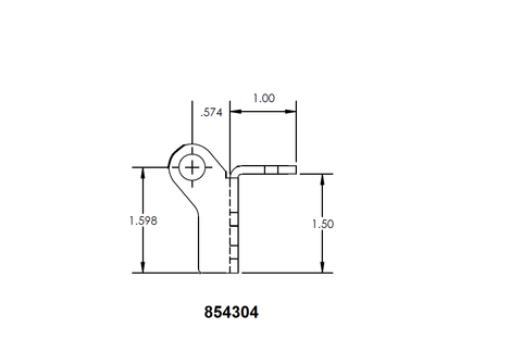 BAL 854304 Base Roller Technical Drawing with Dimensions | United RV Parts