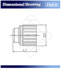 Flair-It 1/2" Cap 06860 Technical Drawing - Dimensional Specifications | United RV Parts
