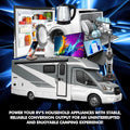 White RV with Appliances Display - POWERMAX Powers Your RV Kitchen Lifestyle | United RV Parts