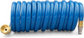 Blue 15ft RV Coil Hose with Brass Quick Connect Fittings - Connector Detail | United RV Parts
