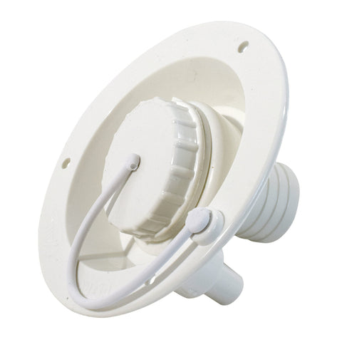 White Valterra Gravity Fill RV Water Inlet A01-2003VP - Angle View | United RV Parts