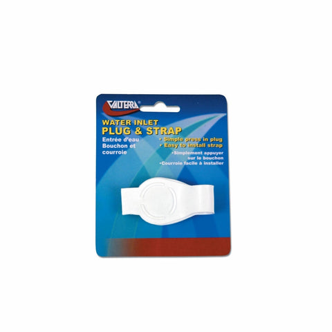 Valterra 3/4" White RV Water Inlet Plug with Strap A0170SVP - Retail Packaging | United RV Parts