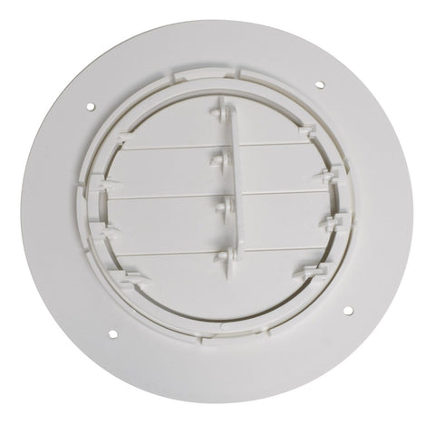 White Plastic 4 Inch Spaceport AC Vent - Back Installation View | United RV Parts