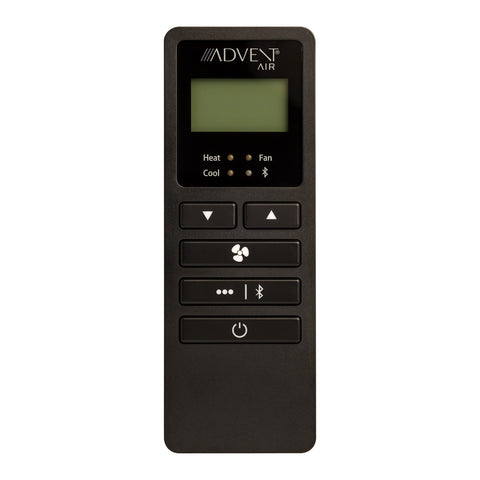 Black Advent Air ACTH25REM Bluetooth RV AC Remote with LCD Display - Front View | United RV Parts