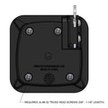 Black RV Rotary Baggage Latch BLL-60301 Back View Showing Mounting Screws and Hardware | United RV Parts