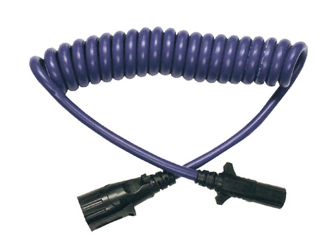 Blue Ox BX88206 Coiled Electrical Cable - Both Connectors Side View | United RV Parts