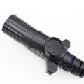 Black 7-Way RV Blade Connector with Blue Ox Logo - Close-up | United RV Parts