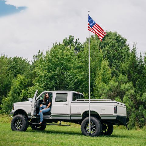 American Flag on 20-Foot Telescoping Pole - Truck Camping Scene | United RV Parts