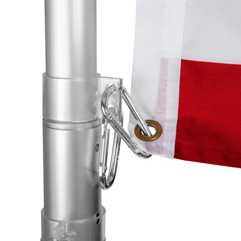 Silver Aluminum Flag Pole - Hardware Detail with Chain Attachment | United RV Parts