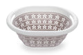 White Taupe Camco Collapsible Utility Basket - Overhead View Fully Open | United RV Parts