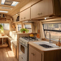 Black Camco Sink Mat 43721 In Use RV Kitchen Interior | United RV Parts