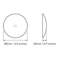 LED RV Ceiling Light DL-0016274-C4-1PK - Dimensions Diagram 89mm x 20mm | United RV Parts