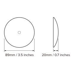 LED RV Ceiling Light DL-0016274-C4-1PK - Dimensions Diagram 89mm x 20mm | United RV Parts