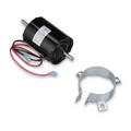 Black Dometic Atwood Furnace Blower Motor 37357 with Clamp - Side View | United RV Parts