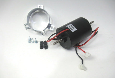 Black Dometic RV Furnace Motor 37357 with Hardware Kit - Overhead View | United RV Parts