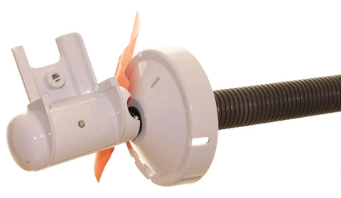 White Dometic Awning Torsion Assembly - End Cap View with Orange Spring | United RV Parts