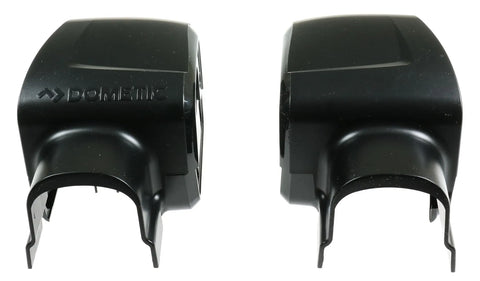 Black Dometic 9200 Awning End Covers - Back View with Brand Logo | United RV Parts