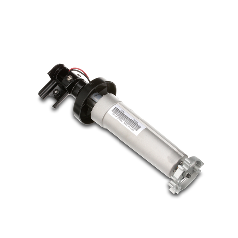 Black Silver Dometic 9100 Awning Motor 3310423.209U - Angled View | United RV Parts