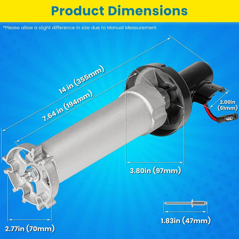 Dometic 3310423.209U Motor Dimensions Specifications Chart - Technical Details | United RV Parts