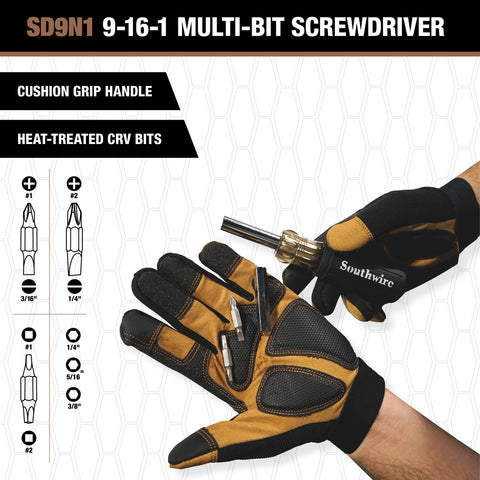 Southwire SD9N1 Multi-Bit Screwdriver Features Chart - Hands-On Detail | United RV Parts