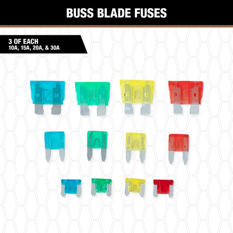 Colorful Buss Blade Fuses Chart - Multiple Amp Ratings | United RV Parts