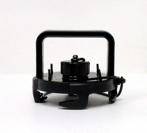 Black Plastic RV Sewer Hose Termination Cap - Side Angle | United RV Parts