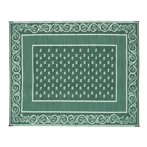Tapete para patio Faulkner | Verde - Diseño de viñedo | 48699 | 1,83 m x 2,74 m