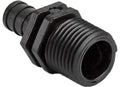 Black Plastic Flair-It EcoPoly 1/2" Barb x 1/2" MPT Adapter 29842 - Angled Front View | United RV Parts