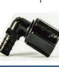 Black Flair-It EcoPoly 29816 1/2" FPT Swivel Elbow RV Plumbing Fitting - 3/4 View | United RV Parts