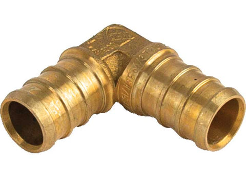 Brass Flair-It 51139 1/2" PEX 90-Degree Elbow Coupler - Angled View | United RV Parts