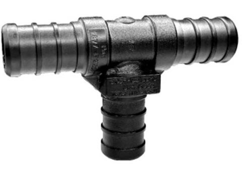 Black Plastic Flair-It PEXLOCK 1/2" Tee Fitting 30820 - Side Profile | United RV Parts