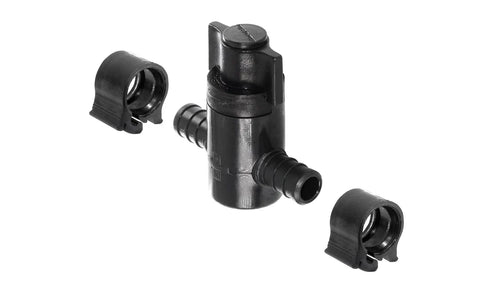 Black Flair-It PEXLOCK 30879 Stop Valve with PEX Clamp Rings - Exploded Parts View | United RV Parts