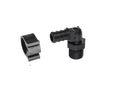 Black Flair-It PEXLOCK 30803 PEX Barb 90° Elbow and Clip - Angled Front View | United RV Parts