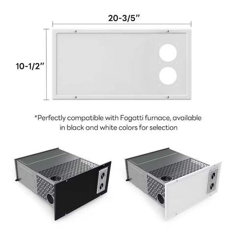 Fogatti Furnace Door Panel RFWD-1121 Dimensions 20-3/5 x 10-1/2 in. - Black and White Options | United RV Parts