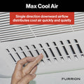 White Furrion Chill Air Distribution Box Max Cool Air - Hand Near Airflow Vents | United RV Parts