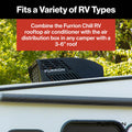 Black Furrion Chill RV Air Conditioner on White RV Roof - Outdoor Installation | United RV Parts
