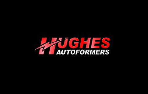 Red Hughes Autoformers Logo on Black Background - Brand Display | United RV Parts