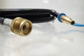 MB Sturgis Dual Quick Connect LP Gas Hose Brass Female Fitting Detail - Connector End View | United RV Parts