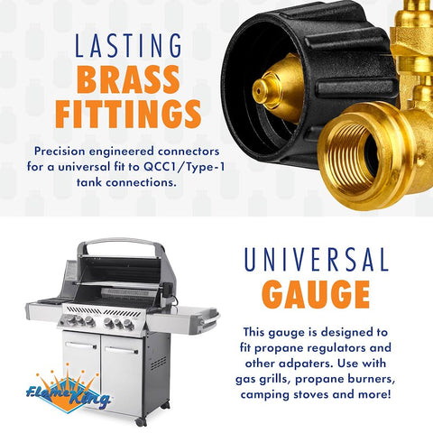 Brass Fittings Propane Tank Gauge with Gas Grill - Application View | United RV Parts