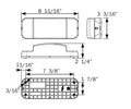 Optronics RVSTL60S RV Tail Light Dimensions Diagram - 8-11/16 x 3-3/16 Inch | United RV Parts